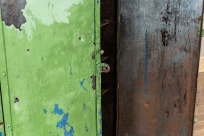 Vintage Distressed Metal Cupboard